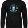 Black Pullover Hoodie with Skull Graphic