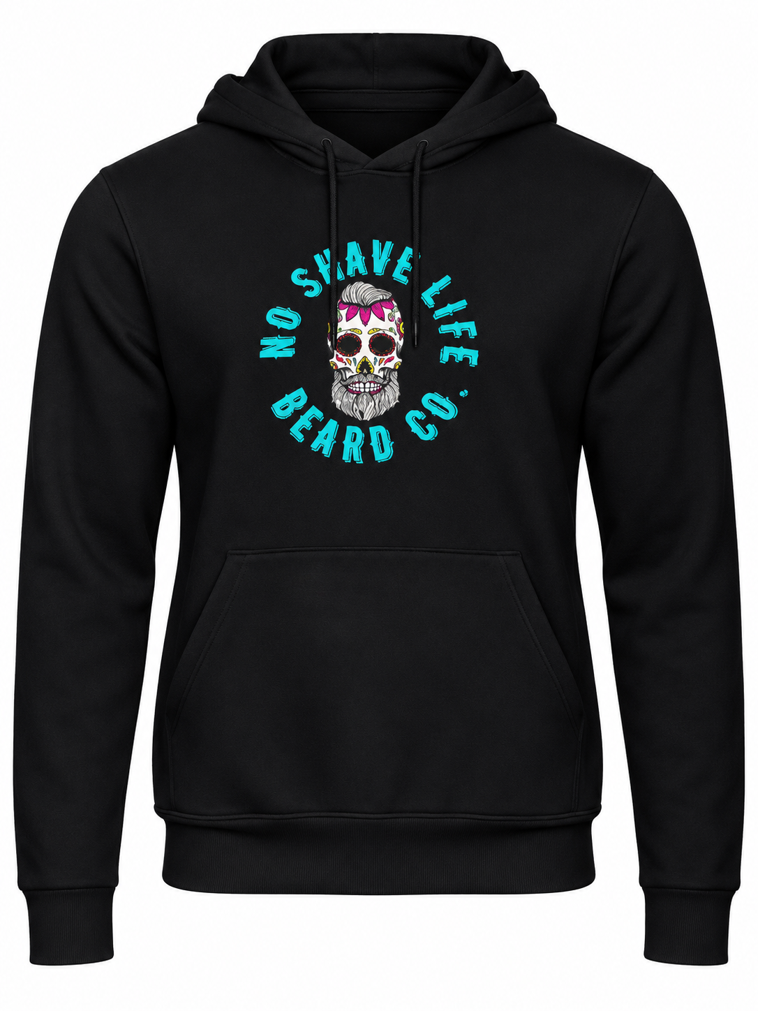 Black Pullover Hoodie with Skull Graphic