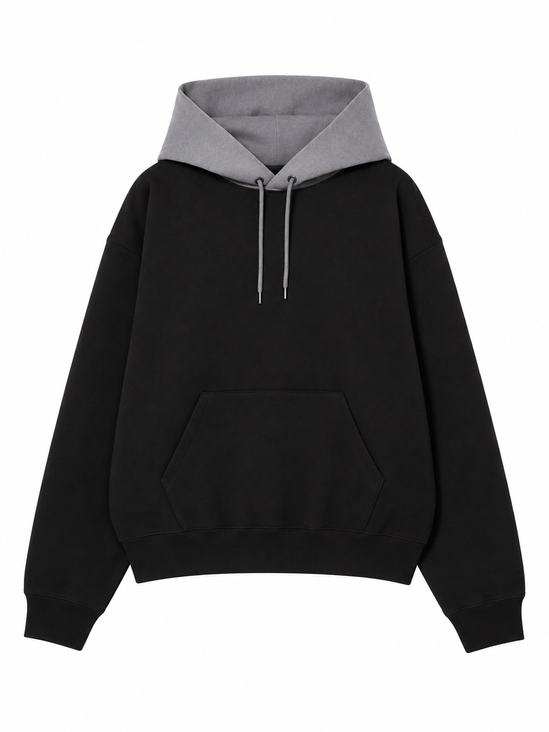 Black and Grey Oversized Pullover Hoodie