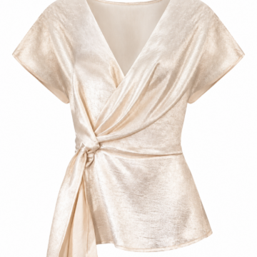 Beige Ribbed Knit Short Sleeve Top