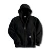 Black Full-Zip Hooded Sweatshirt