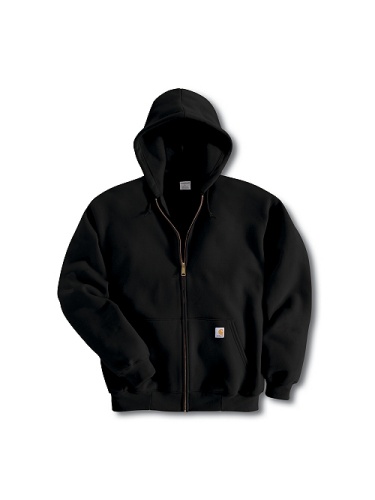 Black Full-Zip Hooded Sweatshirt